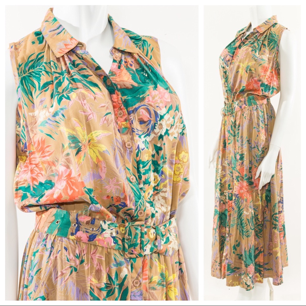 VINTAGE Floral Maxi Dress